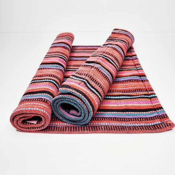 Anthropologie Home Boho Aztec Colorful Textured Stripe Table Linen Placemat Set - Picture 11 of 14